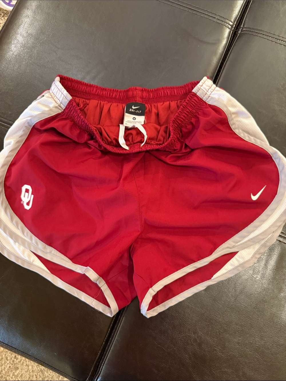 Nike Women's Red Athletic Shorts with White Trim